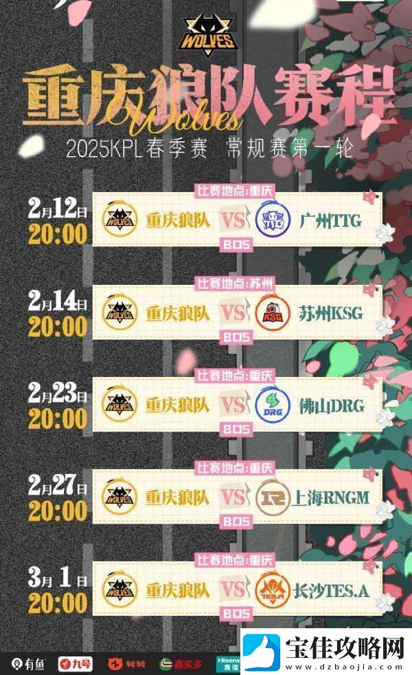 狼队发布春季赛首轮赛程
